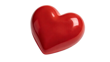 Fototapeta premium Shiny 3D Red Heart Icon with Glossy Reflection
