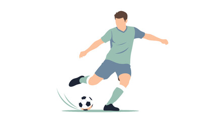 Obraz premium Soccer Player Kicking Ball, Action Sport Illustration