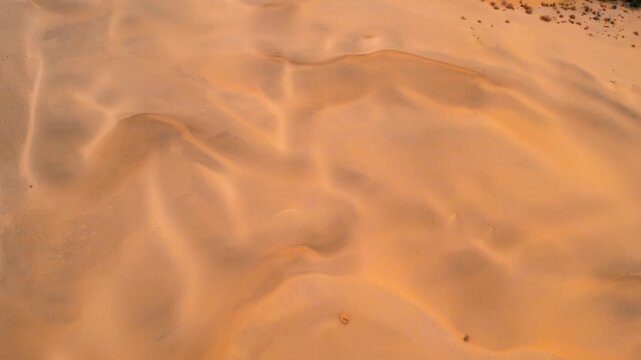 Aerial Sunset View of Sand Dunes in Jaisalmer Thar Desert Rajasthan India
