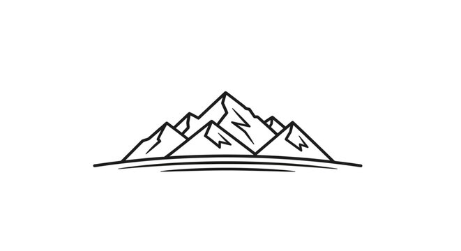 Mountain Range Landscape Illustration.