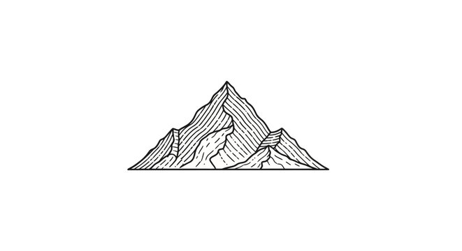 Mountain Range Landscape Illustration.