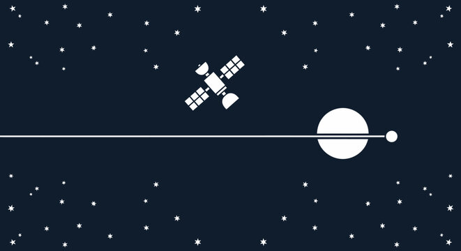 Satellite in Space Orbit Earth.