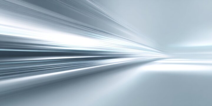 Light streaks blur across a bright, abstract background.