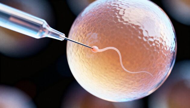 Close-up Microscopic view,  IVF Laboratory Concept