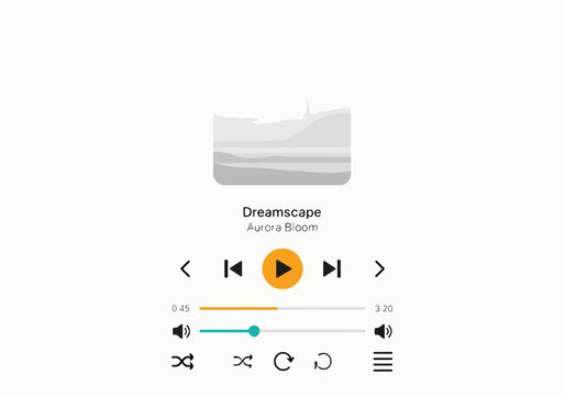 A music player interface with a play button