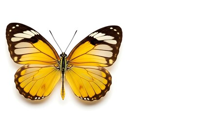 Fototapeta premium Yellow butterfly isolated on white background