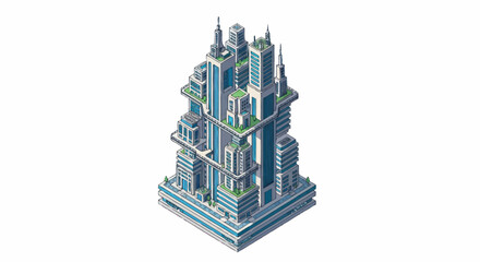 Futuristic City Building Architecture Model. © Kiki