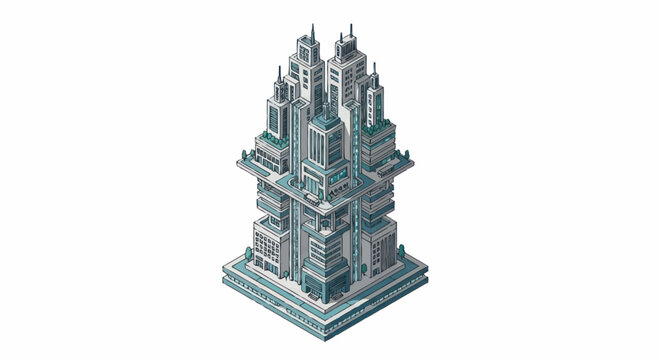 Detailed model of a skyscraper tower.