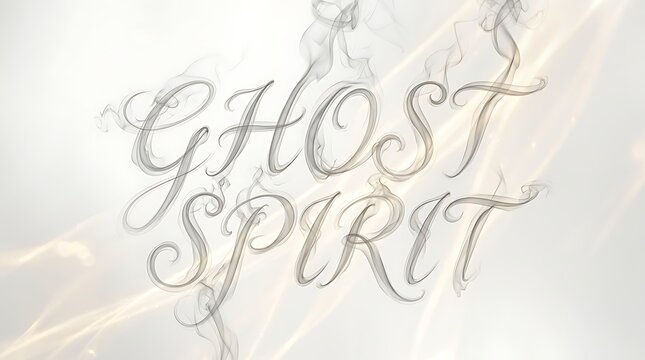 Ghost Spirit: A delicate, ethereal design showcasing the words Ghost Spirit, rendered with an artistic flair that captures an otherworldly essence, shrouded in subtle wisps and gradients.
