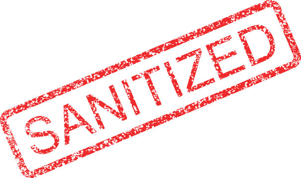 Sanitized hygiene approved stamp vector