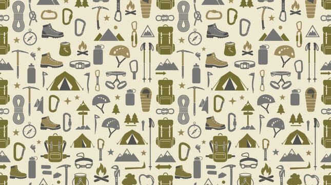 Decorative science laboratory icons pattern with beakers and flasks.