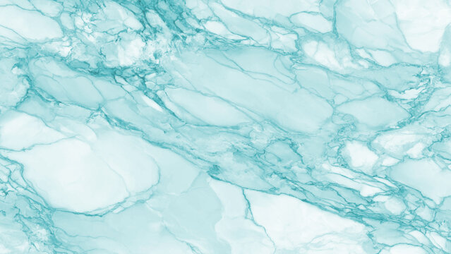 Blue marble texture with white and turquoise veins pattern design element