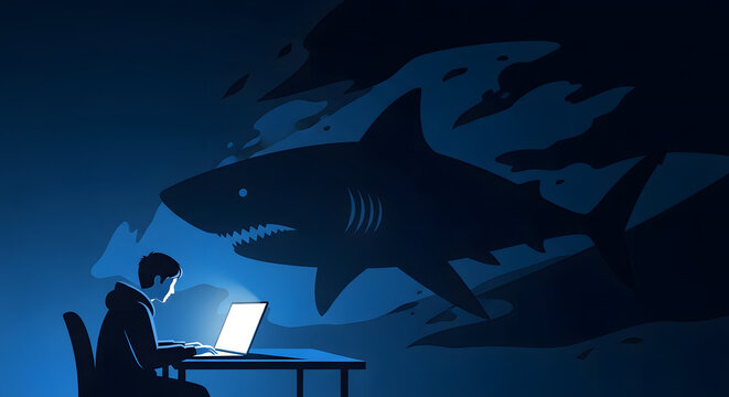 Shark Underwater Ocean Predator Illustration