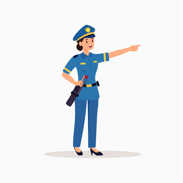 Female Police Officer Directing Traffic