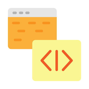 Coding Development Vector Flat Icon Design