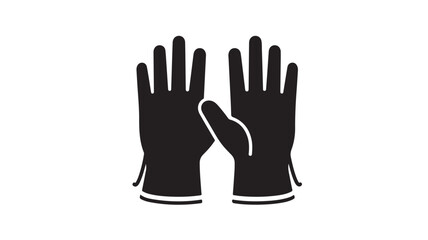 Fototapeta premium Black winter gloves holding handshake vector illustration flat design isolated