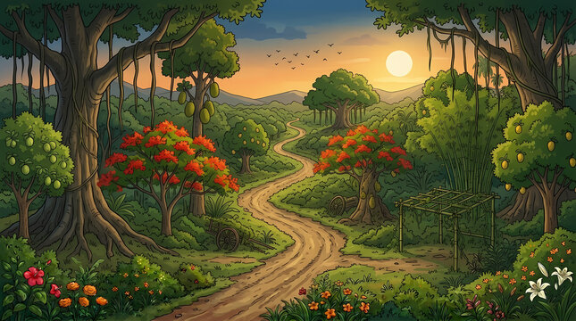 sunset in the mountains