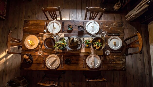 Rustic dining table setting