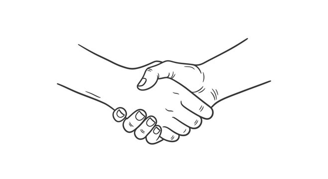 Business Handshake Agreement Line Icon Partnership Deal Cooperation Trust Vector