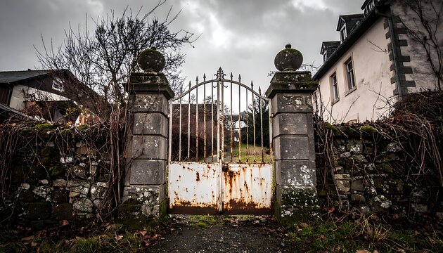 Rusted ornate gates