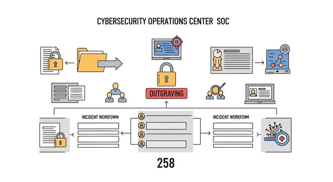 Cybersecurity operations center soc data flow diagram for information security