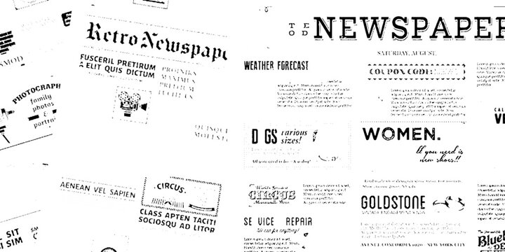 Distressed document overlay newspaper grunge paper design. overlay grainy scratch rough wall concrete article aged new latter vintage background.