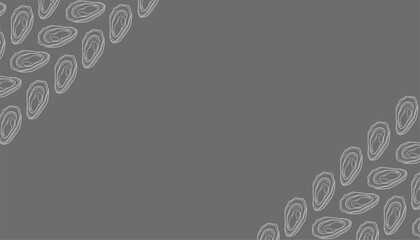 Oyster Background. Handdrawn Shell Seafood Illustration. Marine Coastal Background for Packaging Textile Design © Zayyan 