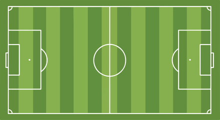 A green soccer field with white markings and goals © Silvia