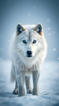 The Lone Wolf in the Winter Fores
