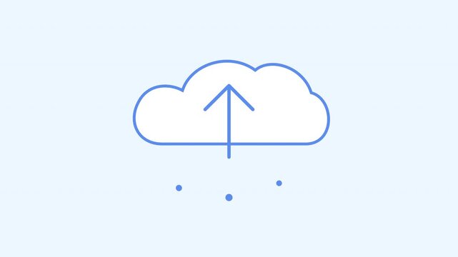 Cloud upload data particles animation digital storage technology background