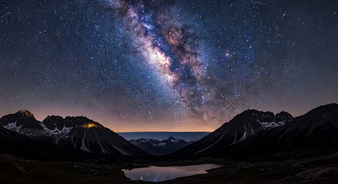 Night sky milky way landscape