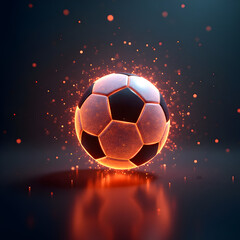 Fototapeta premium Glowing Energy Soccer Ball – Futuristic Sports Particle Concept