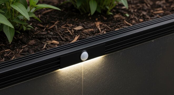Low Profile Black Anodized Aluminum Motion Sensor Light Activated Outdoor Security Device