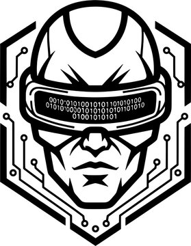 Modern Cybersecurity Guardian and Digital Protection Mascot Logo Design, "Created with AI assistance and manually refined."