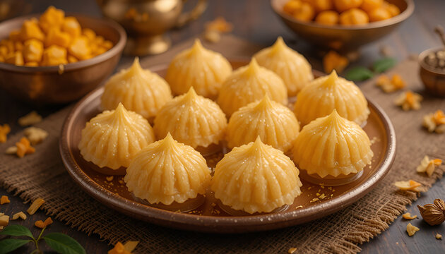 Traditional Modak Sweets for Festival &ndash; Indian Dessert Close Up