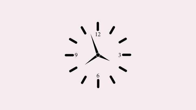 Simple black clock face on light pink background