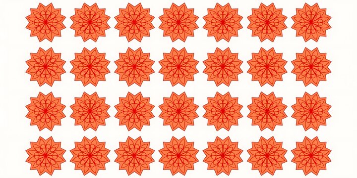 Seamless pattern of 30 orange chrysanthemum flowers with chrysanthemum seamless repeating background botanical collection decoration illustration flowerbed delicate beautiful