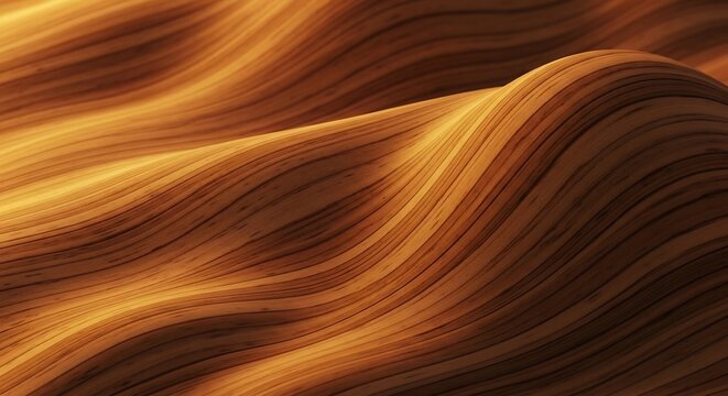 Abstract Golden Waves Flowing Organic Texture Background.