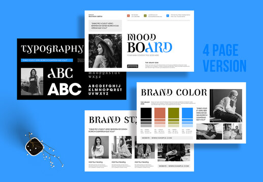 Brand Mood Board Template with Visual Identity Presentation