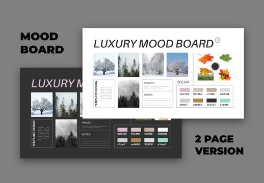 Stylish Mood Board Inspiration Collage Template