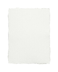 White deckle edge paper isolated. Handmade stationery mockup. © PNG Lab