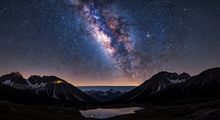 Night sky milky way landscape