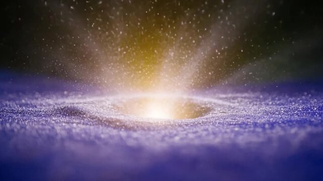 Celestial Spark: An ethereal scene unveils a radiant cosmic display, where light bursts forth with an infinite dance, illuminating the universe with mystery and wonder.