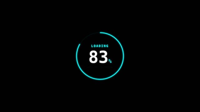 Animated loading bar with percentage indicator and status code