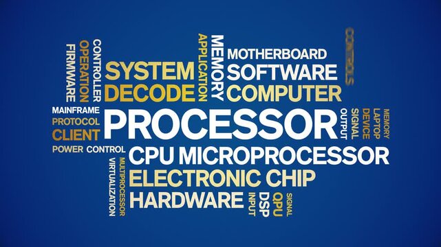 Processor animated word cloud-text design animation tag kinetic typography seamless loop.