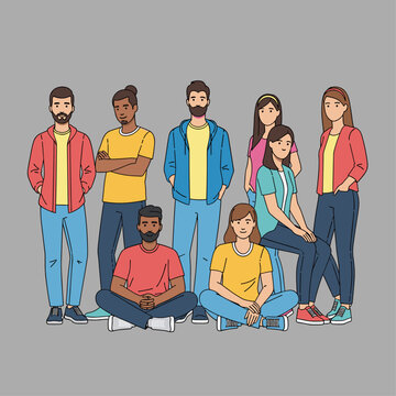 Group of young adults standing together.