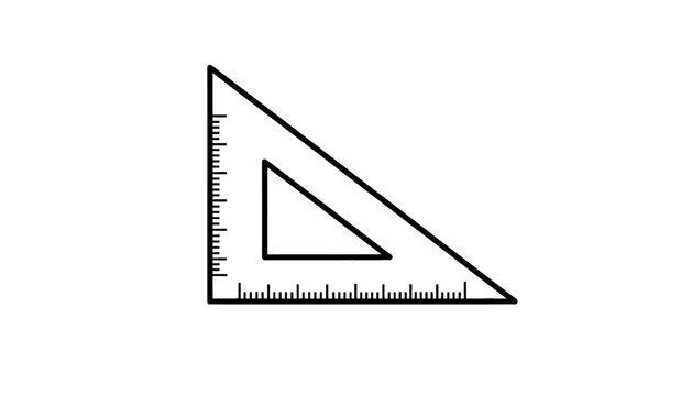 Geometric triangle ruler, right angle, measurement tool, drafting equipment