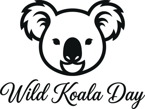 Black and white koala head icon for Wild Koala Day