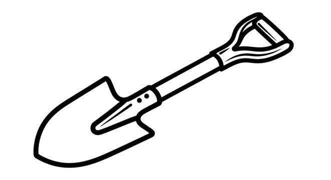 A durable metal shovel with a sturdy handle, designed for digging and gardening tasks.