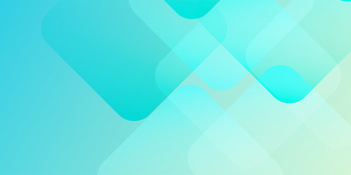 Soft green and blue pastel color gradient simple background. 3d polygon square modern shapes